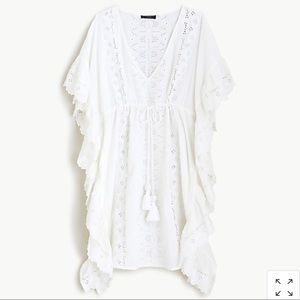 Ruffle tunic coverup with tassels